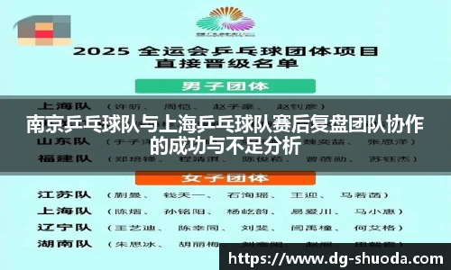 南京乒乓球队与上海乒乓球队赛后复盘团队协作的成功与不足分析